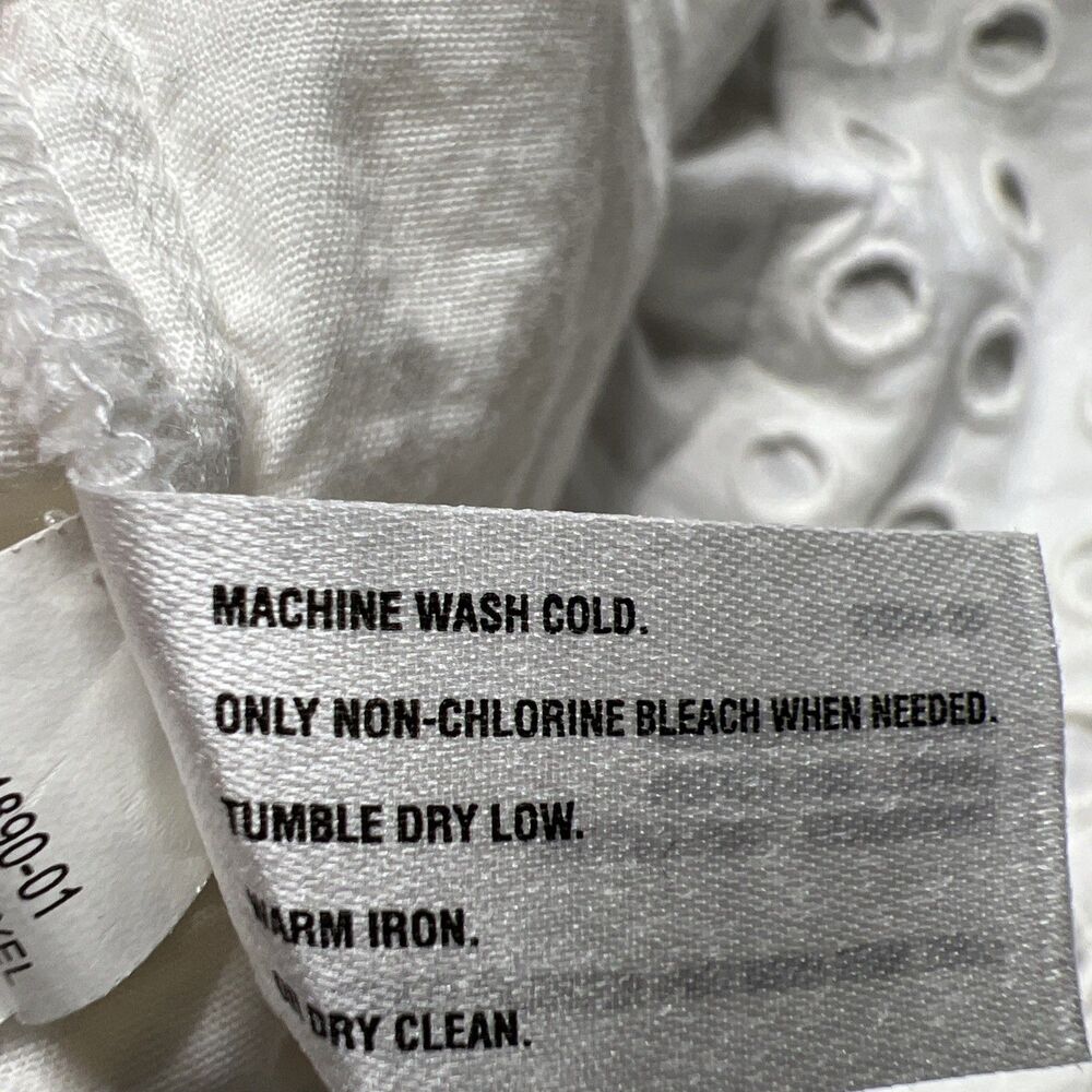 GAP White Circle Eyelet Shift Dress Small Summer Bridal Graduation Beach Photos - Picture 7 of 9